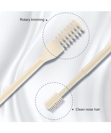 tinysiry Nose hair cutter for men washable facial cleanser double head nose hair clipper with cleaning brush nose trimmer for women beige - Buy Online on GoSupps.com