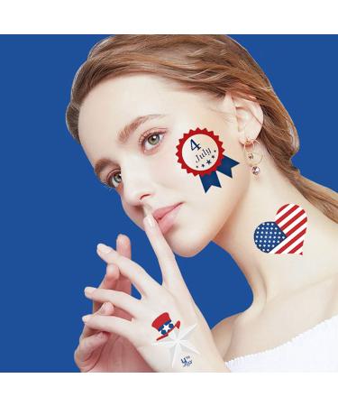 4th of July Temporary Tattoo Stickers - USA Flags & Stars Body Art for Men & Women - Buy Online on GoSupps.com