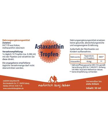 Astaxanthin Drops 30ml - Vegan Haematococcus Pluvialis Liquid for Optimal Health | Buy Now! - Buy Online on GoSupps.com