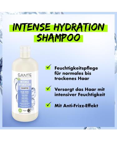 SANTE Naturkosmetik Intense Hydration Shampoo Aloe Vera + Mango Extract Vegan Care Shampoo Intense Hydration Strengthens Dry Hair 500 ml - Buy Online on GoSupps.com