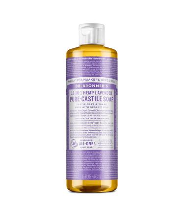 Dr. Bronner s - Pure-Castile Liquid Soap (Lavender  16 ounce) - Made with Organic Oils  18-in-1 Uses: Face  Body  Hair  Laundry  Pets & Dishes  Concentrated  Vegan  Non-GMO - Buy Online on GoSupps.com