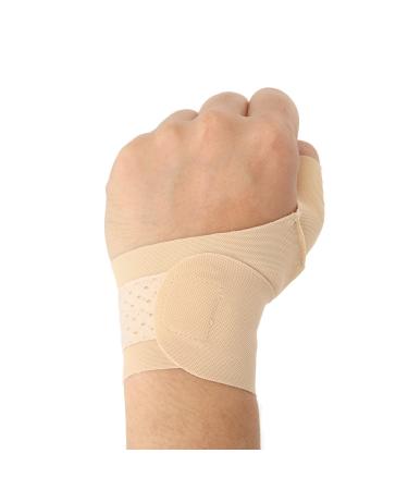 Soft Adjustable Wrist Thumb Support Brace Finger Splint for Tendonitis Relief with Silicone Compression Strip Skin Color (Left Hand)