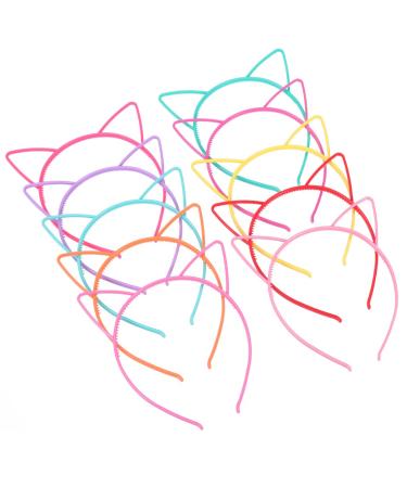 Frcolor Headband Cat Ears 10 Pieces Plastic Cat Ear Headband Hairband for Birthday Party and Daily Makeup Decoration - Buy Online on GoSupps.com