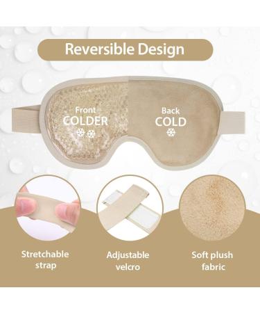 NEWGO Eye Mask Cooling Mask Face Cooling Mask for Migraines Headaches Swollen Tired Eyes Dark Circles Sinus Pain Ice Eye Mask (Gold) Light gold - Buy Online on GoSupps.com