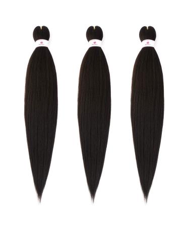 Beyond Beauty 26Inch 3Pack/Lot Pre Stretched Braiding Hair Extensions EZ Briads Hot Water Setting Yaki Braiding Hair(#4) 3Packs-26Inch #4