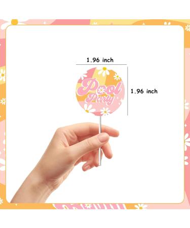 Fangleland Pool Party Birthday Cupcake Toppers Decorations for Girl Groovy 70s Hippie Retro Theme Hello Summer Cake Decorations 24Pcs Cupcake Toppers Picks Baby Shower Party Supplies - Buy Online on GoSupps.com