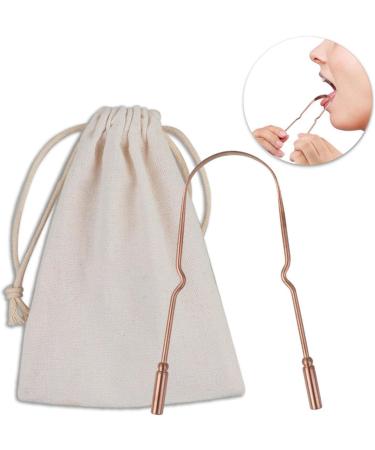 BAOK Stainless Steel Tongue Cleaner Brush - U-shaped Ergonomic Oral Hygiene Tool for Adults | Reduces Bad Breath | Includes Antique-Optics Cloth Bag - Buy Online on GoSupps.com
