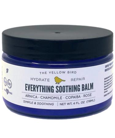 Yellow Bird Natural Soothing Foot & Body Balm - Everything Skin Moisturizer Organic Itch Relief Cream Baby Diaper balm Soothing Gentle Moisturizer Arnica Chamomile Copaiba Rose 4 Ounce (Pack of 1)