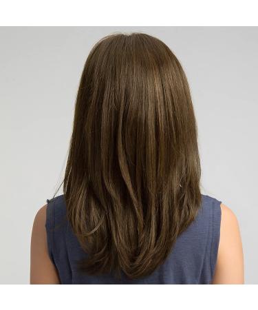 Layered Brown Synthetic Wig with Bangs - Medium Length Hair for Women | Perfect for Daily Wear & Parties - Buy Online on GoSupps.com