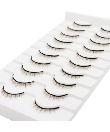 Buy 3D Mink Wispy Eyelashes - Natural Brown 9mm Lightweight & Reusable - 10 Pairs of Thin Band Fake Lashes for Stunning Looks - Buy Online on GoSupps.com