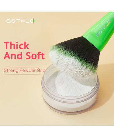 GOTHLO Pink Rainbow Makeup Brush | Professional Rounded Slant Brush for Blush Bronzer Contouring | Portable Neon City Kabuki Brush for Travel - Buy Online on GoSupps.com