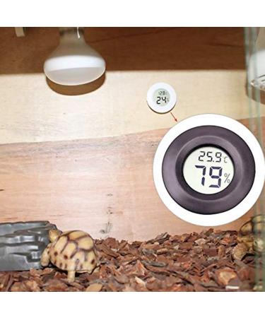 Asien Reptile Thermometer Black Round LCD Display Hygrometer Temperature Meter Terrarium Tank Vivarium Gauge Tester - Buy Online on GoSupps.com