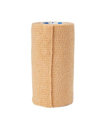Medline Self Adherent Cohesive Wrap Bandage Latex-Free 4 x 5 Yards Tan (18 Count) 4 x 5 yd