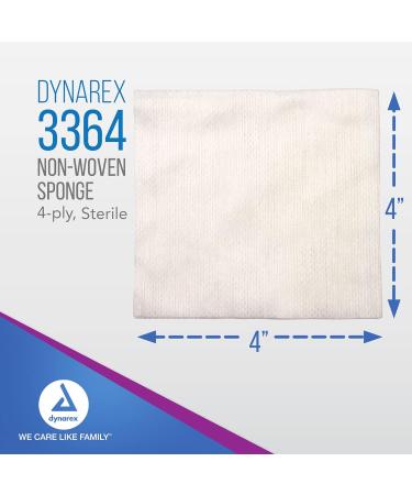 Dynarex Sterile Non-Woven Gauze Sponges - 4x4 Highly Absorbent 25 Pack for Cleansing & Dressing - International Shipping Available - Buy Online on GoSupps.com