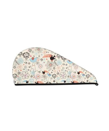 Funniest Birds Microfiber Hair Towel Soft Super Absorbent Hair Towel Wrap for Women Coral Velvet Quick Dry Hair Cap for Long Curly and Thick Hair
