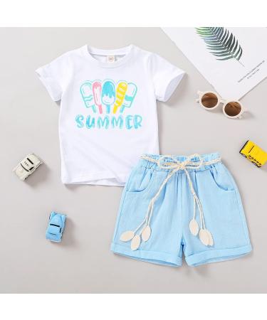 YOUNGER TREE Toddler Baby Girls Watermelon T-shirt + Linen Shorts Set - 4 Years - Buy Online on GoSupps.com