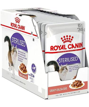 Royal Canin Sterilised Adult Wet Cat Food in Gravy 48 x 85g - Buy Online on GoSupps.com