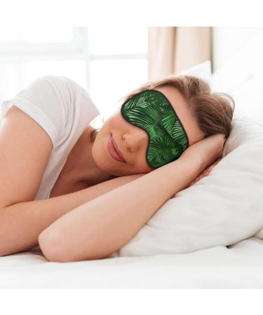Cute Green Palm Leaves Eye Mask - Double-Sided Sleep Mask for Ultimate Light Blocking & Comfort | Enhance Sleep Quality - Buy Online on GoSupps.com