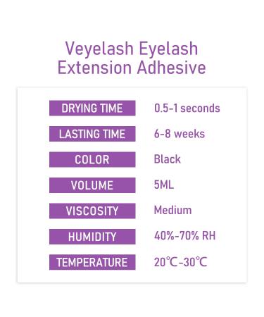 VEYES INC Eyelash Extension Glue - 0.5-1 Sec Drying Time - 5ml Black Adhesive for Professional Use with 8 Weeks Retention - Buy Online on GoSupps.com