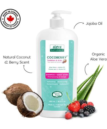 Aleva Naturals COCOBERRY Shampoo + Body Wash for Toddlers & Kids 480ml - Buy Online on GoSupps.com
