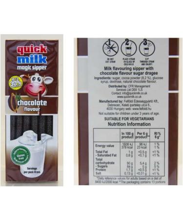 04 x Quick Milk Magic Sipper Choc Straws - Chocolate Flavour - Buy Online on GoSupps.com