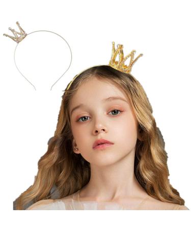 NSLS Shiny Birthday Crown Tiara for Girls Princess Decoration Headband Crowns for kids (Gold)
