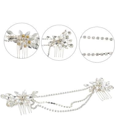 DOITOOL 1pc Double Hair Comb Hair Accessories for Women Wedding Hair Clips for Brides Rhinestone Barrettes for Women Crystal Hair Clips Bridal White Rhinestones Women's Hair up - Buy Online on GoSupps.com
