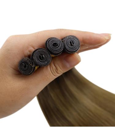 Youngsee Genius Weft Extensions - Real Hair Brown Ombre 55cm | Soft Virgin Hair 25g #R3/8 for Natural Look - Buy Online on GoSupps.com