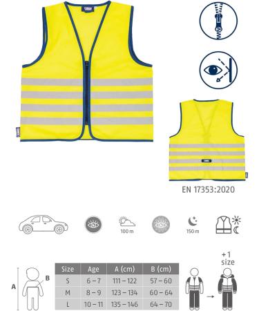 Buy Abus Children's Warning Lumino Reflex Vest for Kids - Improved Visibility Day & Night - Zippered Security Vest in Yellow - Buy Online on GoSupps.com