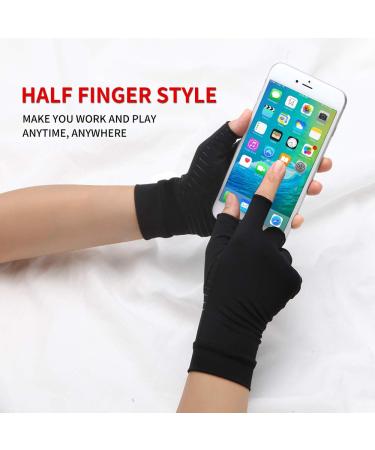 Copper Compression Arthritis Gloves - Pain Relief for Women and Men - Fingerless for Arthritis and Carpal Tunnel - 1 Pair Small Pink - Buy Online on GoSupps.com