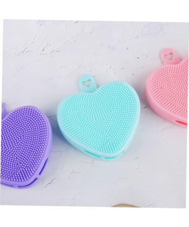 Handheld Facial Cleansing Brush Silicone Face Scrubber Heart Shaped Face Brush Manual Exfoliating Brush Double Side Face Brush Facial Exfoliator Heart-shaped Silica Gel Washbasin 9.8x8.4cm - Buy Online on GoSupps.com