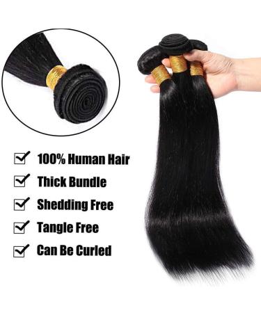Buy Sego 14 Inch Brazilian Human Hair Bundles - 100% Unprocessed Virgin Straight Extensions - Natural Black Weave - Buy Online on GoSupps.com