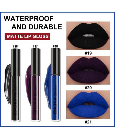 Go Ho Matte Lipstick Set - Waterproof Long Lasting Lip Gloss Trio in Black, Blue, and Purple | Nude Lip Tint Stain Makeup - 3PCS Matte Colors - Buy Online on GoSupps.com