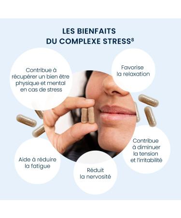 Stress Complex 8 Natural Active Ingredients for Stress and Emotional Balance 90 Capsules 100% Vegan No Additives Wellness and Serenity High Quality Dynveo - Buy Online on GoSupps.com