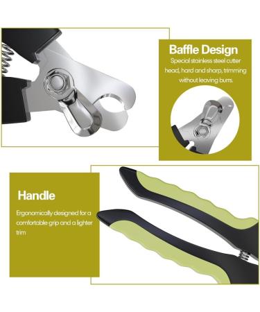 BeautyHunt Dog Nails Clippers | Pet Claw Trimmer for Large Medium Breeds | Safety Lock & Protective Guard | Black & Green - 16cm - Buy Online on GoSupps.com