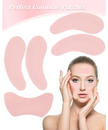 Reusable Silicone Eye & Forehead Wrinkle Patches - Under Eye & Smile Line Treatment Kit (Pink) | International Shipping - Buy Online on GoSupps.com