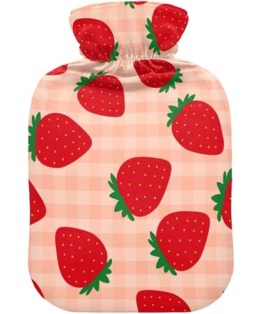 Naanle Strawberry Plaid Hot Water Bottle - 2L Large Transparent Design for Pain Relief & Warmth | Ideal for Bed Hands & Feet Therapy - Buy Online on GoSupps.com