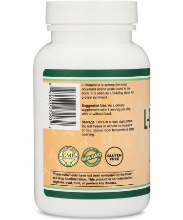 L Glutamine Capsules - 1000mg 120 Count | No Fillers Non-GMO Gluten Free Vegan Keto Safe | Endurance & Gut Health | Double Wood - Buy Online on GoSupps.com