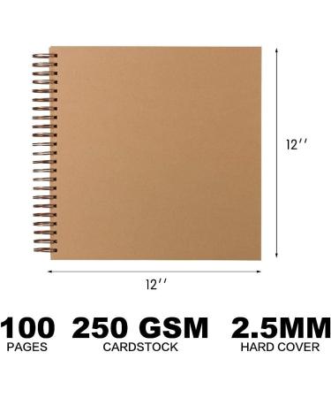 12x12 Large Scrapbook 3.6 LBS Heavy Duty Scrapbook Album | Scrapbook Photo Album | Kraft Hardcover Notebook with 50 Sheet | Use as Photo Album  Baby Book  SketchBook|12x12 Inch 100 Page - Buy Online on GoSupps.com