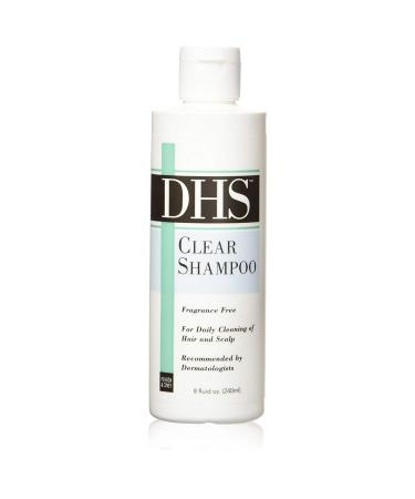 DHS Clear Shampoo Fragrance Free 8 Oz (Pack of 2)