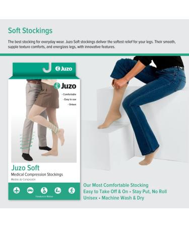 Juzo Soft 2002 Thigh-High Compression Stockings 30-40mmHg Open Toe - International Shipping Available - Buy Online on GoSupps.com