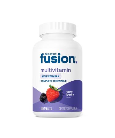Bariatric Fusion Very Berry Complete Chewable Bariatric Multivitamin with Iron and Vitamin K for Bariatric Surgery Patients Including Gastric Bypass and Sleeve Gastrectomy - 120 Tablets