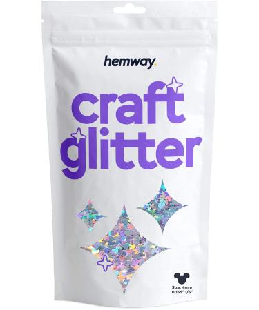 Hemway Craft Glitter - 1/6 "0.165" 4mm - Mickey Mouse Glitter Sequin Confetti Party Decoration Nail Body Face Arts Crafts - Silver Holographic - 50g Silographic Micky Mouse