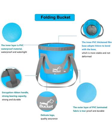 IFWELL Collapsible Bucket 5 Gallon Portable Folding Basin Pail - Blue Yellow 20L-12L - Buy Online on GoSupps.com