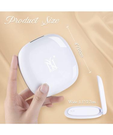 Nuoya 2-Sided Rechargeable Compact Travel Makeup Mirror | 1X/10X Magnification, Portable & Dimmable LED Lighted Pocket Mirror | 3 Colors | Ideal for Travel, Home, Office | Foldable Design - Buy Online on GoSupps.com