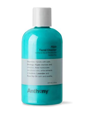 Anthony Algae Facial Cleanser 8 Fl Oz. Contains Algae Aloe Vera Azulene Lavender and Rose Hip Oil Cleanses and Refreshes Moisturizes and Hydrates Calms and Soothes Your Skin.