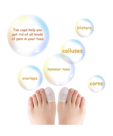 20 Breathable Silicone Toe Protectors - Relief for Corns Blisters & Hammer Toe | Skin Tone White 3 Sizes Available - Buy Online on GoSupps.com