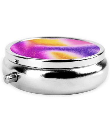 Colorful Starlight Mini Round Pill Box - 3 Compartment Travel Organizer for Home & Office Use - Buy Online on GoSupps.com