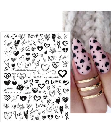 Valentines Day Nail Art Stickers Decals 8 Sheets JMEOWIO Self Adhesive Red Heart Love Kiss Lip Rose Flower Pattern DIY Design Nail Decoration for Women Girls - Buy Online on GoSupps.com