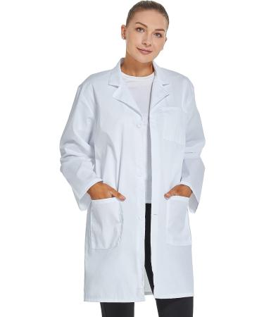 VOGRYE Unisex Professional Lab Coat - Long Sleeve White, Small - Buy Online on GoSupps.com